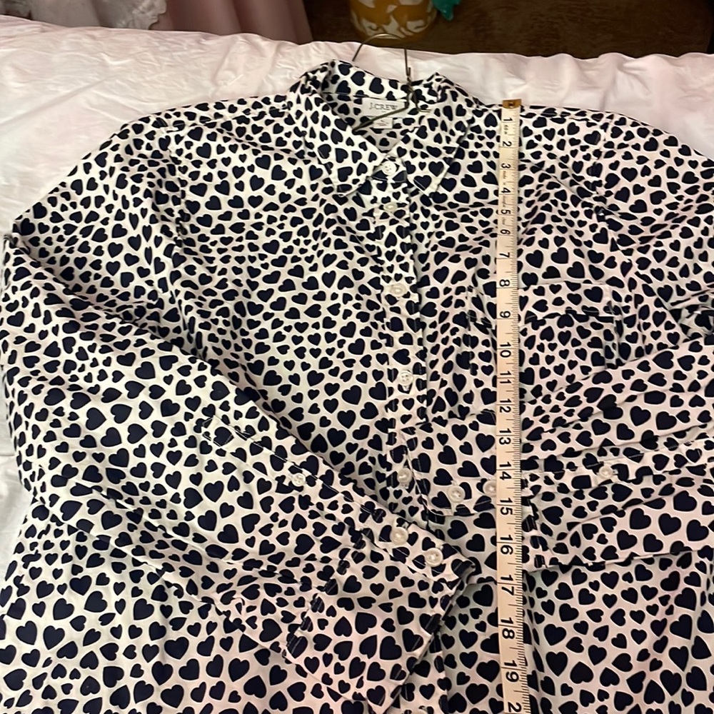 J crew heart blouse. Like new.